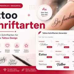 Tattoo-Schriftarten-Generator mit vielen Ideen für dein Datum-Tattoo. Wähle aus Schreibschrift, Kalligrafie und mehr.