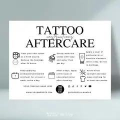 Anleitung zur Nachsorge für grafische Tattoos: Waschen, eincremen, Sonne meiden. So bleibt dein neues Kunstwerk schön.